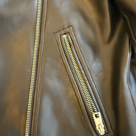 Zara Oversized Black Leather Jacket - Picture 7 of 12